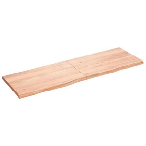 vidaXL Étagère murale marron clair bois chêne massif traité