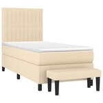 vidaXL Sommier à lattes de lit avec matelas Crème 80x200 cm Tissu