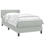 vidaXL Sommier à lattes de lit et matelas gris clair 90x220 cm velours