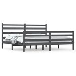 vidaXL Cadre de lit Bois de pin massif 200x200 cm Gris