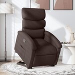 vidaXL Fauteuil inclinable marron foncé tissu