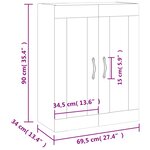 vidaXL Armoire murale chêne sonoma 69 5x34x90 cm bois d'ingénierie