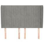 vidaXL Tête de lit avec oreilles Gris clair 147x23x118/128 cm Velours