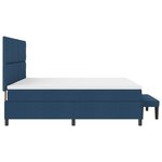 vidaXL Lit à ressort avec matelas et banc bleu 200x200 cm en tissu