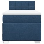 vidaXL Sommier à lattes de lit avec matelas Bleu 90x190 cm Tissu