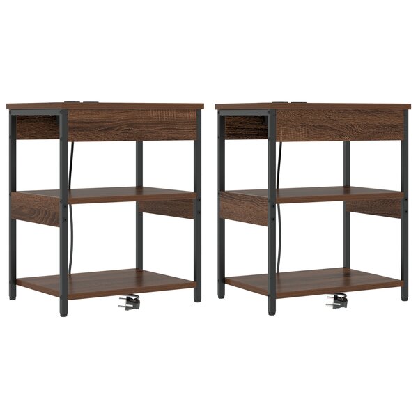 vidaXL Armoires de chevet 2 Pièces Chêne marron 41 x 31 x 51 cm