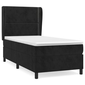 vidaXL Sommier à lattes de lit avec matelas Noir 100x200 cm Velours