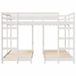 vidaXL Cadre de lit superposé triple Blanc 160 x 200 cm Pin massif