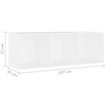 vidaXL Meubles TV 4 Pièces Blanc 107x35x37 cm Aggloméré