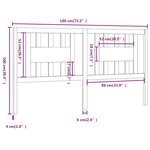 vidaXL Tête de lit Gris 186x4x100 cm Bois massif de pin