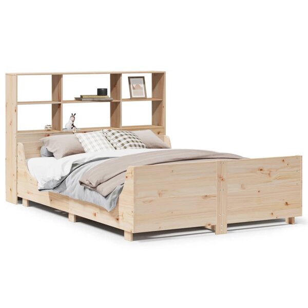 vidaXL Lit bibliothèque sans matelas 150x200 cm bois massif