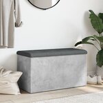 vidaXL Banc de rangement gris béton 82x42x45 cm bois d'ingénierie