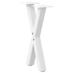 vidaXL Pieds de table basse en forme de X  2 pièces  blanc  28 x (42-43) cm  acier