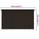 vidaXL Store roulant d'extérieur 240x140 cm Marron PEHD