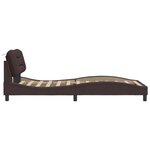 vidaXL Cadre de lit avec LED sans matelas marron foncé 100x200cm tissu