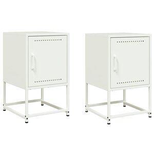 vidaXL Tables de chevet 2 Pièces blanc 36x39x60 5 cm acier