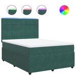 vidaXL Sommier à lattes de lit et matelas Vert foncé 140x190cm Velours