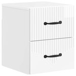vidaXL Cabinet de chevet mural Blanc brillant 34 5 x 33 x 40 cm