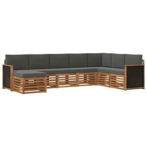 vidaXL Ensemble de canapés d'extérieur 6 Pièces Naturel et Anthracite