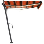 vidaXL Auvent automatique capteur de vent/LED 300x250 cm Orange/marron