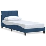 vidaXL Cadre de lit sans matelas bleu 90x200 cm tissu