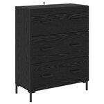 vidaXL Buffet Chêne noir 69 5 x 34 x 90 cm Bois d'ingénierie et fer