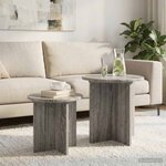 vidaXL Ensemble de tables d'appoint avec stockage 2 Pièces Sonoma gris