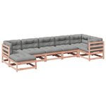 vidaXL Salon de jardin 7 Pièces et coussins bois massif sapin de douglas