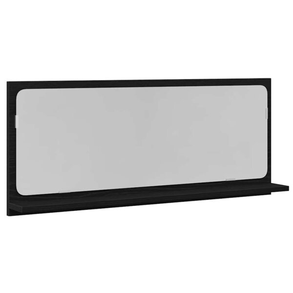 vidaXL Étagère Miroir Chêne noir 90 x 10 5 x 37 cm Bois d'ingénierie