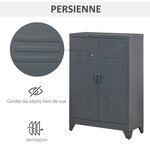 Armoire de bureau 75 x 33 x 110 cm rangement modulable étagères réglables style industriel en métal gris anthracite 21_0002842
