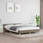 vidaXL Cadre de lit sans matelas taupe 140x190 cm tissu