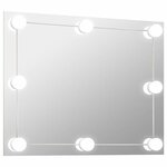 vidaXL Miroir mural sans cadre avec lampes LED Rectangulaire Verre