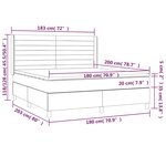 vidaXL Sommier à lattes de lit matelas LED Gris foncé 180x200 cm Tissu