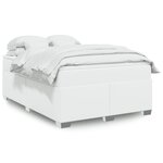 vidaXL Sommier à lattes de lit avec matelas Blanc 160x200cm Similicuir