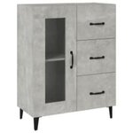 vidaXL Buffet haut Gris béton 69 5x34x180 cm Bois d'ingénierie