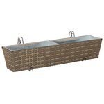 vidaXL Garde-Corps 2 pc Gris 80 x 17 x 17 cm métal