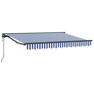 vidaXL Auvent rétractable électrique Bleu et Blanc 3 5 x 2 m