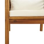 vidaXL Chaise de jardin avec coussins blanc crème Bois d'acacia massif