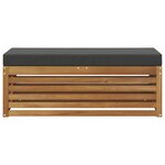 vidaXL Banc de Tabouret Naturel et Anthracite 115 x 43 x 37 cm