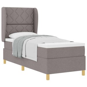 vidaXL Lit à ressorts avec matelas gris foncé 90x190 cm Taupe tissu