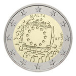 2 euros commémorative Malte 2015 UNC- 30 ans du Drapeau Européen.