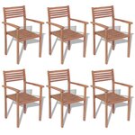 vidaXL Mobilier à dîner d'extérieur 7 Pièces Bois de teck solide