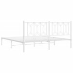 vidaXL Cadre de lit métal avec tête de lit blanc 183x213 cm