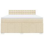 vidaXL Sommier à lattes de lit avec matelas Crème 180x200 cm Tissu