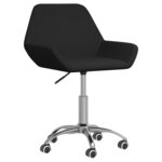 vidaXL Chaise pivotante de salle à manger Noir Tissu