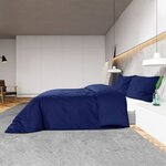 vidaXL Ensemble de housse de couette Bleu marine 140x200 cm Coton