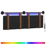 vidaXL Tête de lit suspendue Avec lumière LED Noir PU antique