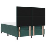 Lit Box Spring vidaXL avec Matelas Vert Foncé 140x190 cm en Velours