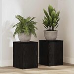 vidaXL Support de Plante 2 Pièces Chêne noir 25 x 25 x 35 cm