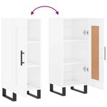 vidaXL Buffet Blanc brillant 34 5x34x90 cm Bois d'ingénierie